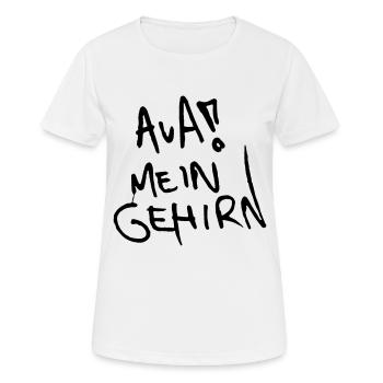 AUA Mein Gehirn Universalmotiv - Frauen T-Shirt atmungsaktiv - Weiß - Vorne - AI Model Female 172 dark (172cm)