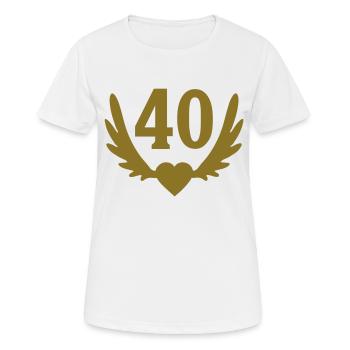 40 Anzahl Herzflügel - Frauen T-Shirt atmungsaktiv - Weiß - Vorne - AI Model Female 172 dark (172cm)