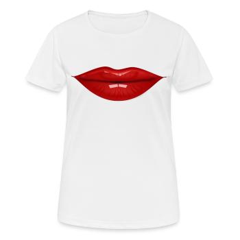 Bouche pulpeuse - T-shirt respirant Femme - blanc - Devant - AI Model Female 172 dark (172cm)
