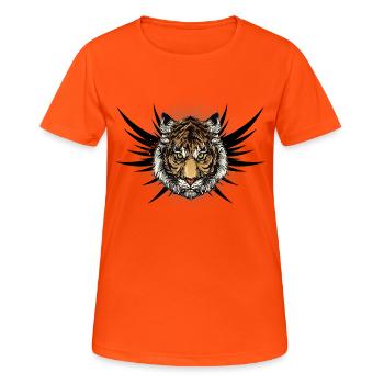 Powerful Tiger Gifts for Animal Lovers. Mythical - Women's Breathable T-Shirt - neon orange - Front - AI Model Female 172 dark (172cm)