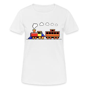 eisenbahn zug tram train railroad railway locomoti - Frauen T-Shirt atmungsaktiv - Weiß - Vorne - AI Model Female 172 dark (172cm)