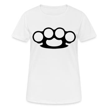 schlagring - Frauen T-Shirt atmungsaktiv - Weiß - Vorne - AI Model Female 172 dark (172cm)