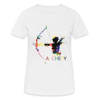 Tir à l'arc Tir à l'arc cadeau comique - T-shirt respirant Femme - blanc - Devant - AI Model Female 172 dark (172cm)