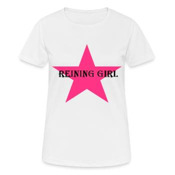 Reining fille rose - T-shirt respirant Femme - blanc - Devant - AI Model Female 172 dark (172cm)
