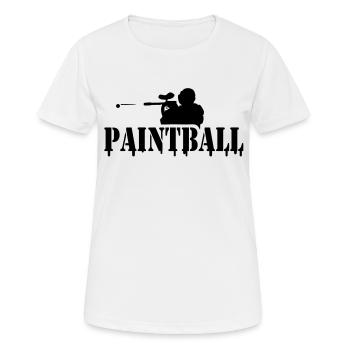 paintball_a___f1 - T-shirt respirant Femme - blanc - Devant - AI Model Female 172 dark (172cm)