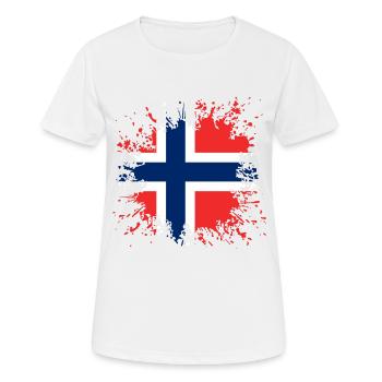Norway Norge Norway Flag Splash - Women's Breathable T-Shirt - white - Front - AI Model Female 172 dark (172cm)