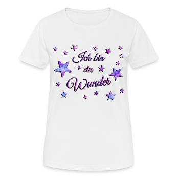 Ich bin ein Wunder - lila | Sterne Geburt Baby - Frauen T-Shirt atmungsaktiv - Weiß - Vorne - AI Model Female 172 dark (172cm)