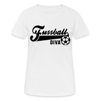 Fussball DIVA - Frauen T-Shirt atmungsaktiv - Weiß - Vorne - AI Model Female 172 dark (172cm)