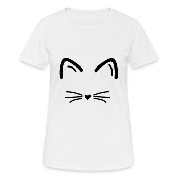 Katze Katzendame Katzenfreund - Frauen T-Shirt atmungsaktiv - Weiß - Vorne - AI Model Female 172 dark (172cm)