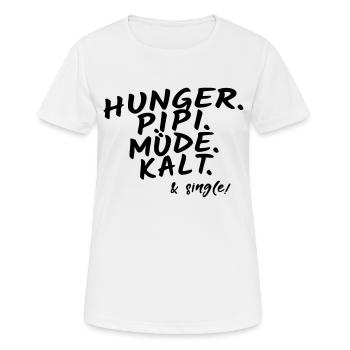 Cadeau de petite amie froid et célibataire fatigué - T-shirt respirant Femme - blanc - Devant - AI Model Female 172 dark (172cm)