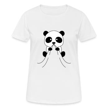 Cadeau d'ours de panda de bébés de bébé de panda - T-shirt respirant Femme - blanc - Devant - AI Model Female 172 dark (172cm)