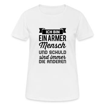 Schuld sind immer die anderen - Frauen T-Shirt atmungsaktiv - Weiß - Vorne - AI Model Female 172 dark (172cm)