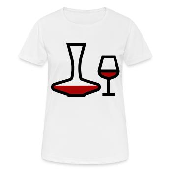 Verre à vin rouge avec carafe de vin rouge - T-shirt respirant Femme - blanc - Devant - AI Model Female 172 dark (172cm)