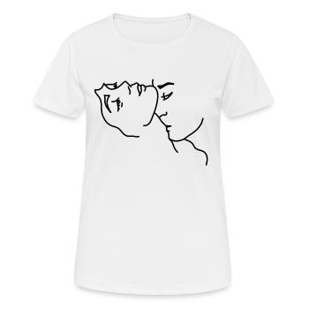 Kiss neck love - Women's Breathable T-Shirt - white - Front - AI Model Female 172 dark (172cm)