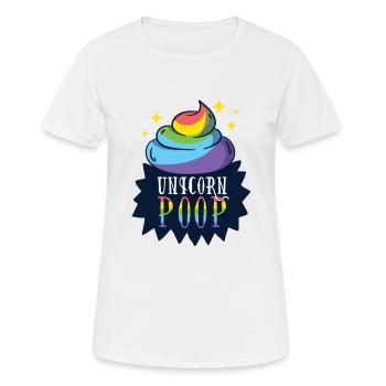 Einhorn unicorn poop - Frauen T-Shirt atmungsaktiv - Weiß - Vorne - AI Model Female 172 dark (172cm)