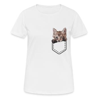 Chats, chat, dame, chat, amoureux, chat, figure - T-shirt respirant Femme - blanc - Devant - AI Model Female 172 dark (172cm)
