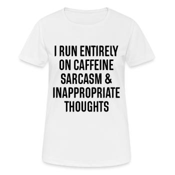 Café caféine sarcasme caféine disant proverbes - T-shirt respirant Femme - blanc - Devant - AI Model Female 172 dark (172cm)