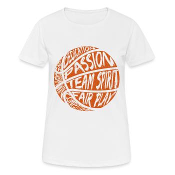 Basket-ball basket-ball équipe de basket - T-shirt respirant Femme - blanc - Devant - AI Model Female 172 dark (172cm)