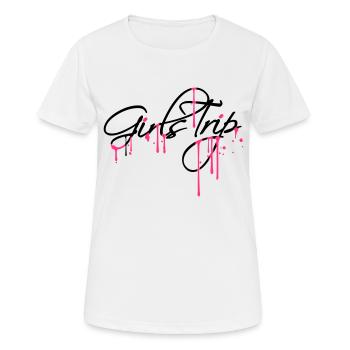 spray drops graffiti girls trip holiday fun rei - Women's Breathable T-Shirt - white - Front - AI Model Female 172 dark (172cm)