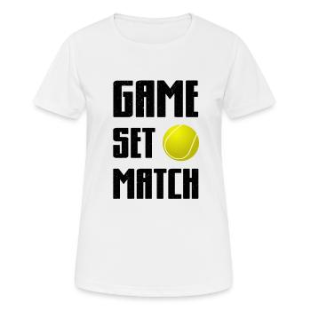 Tennis Tennisspieler Tennisplatz - Frauen T-Shirt atmungsaktiv - Weiß - Vorne - AI Model Female 172 dark (172cm)