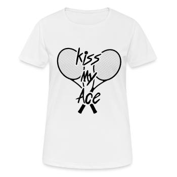 Tennis Tennisspieler Tennisplatz - Frauen T-Shirt atmungsaktiv - Weiß - Vorne - AI Model Female 172 dark (172cm)