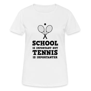Tennis Tennisspieler Tennisplatz - Frauen T-Shirt atmungsaktiv - Weiß - Vorne - AI Model Female 172 dark (172cm)