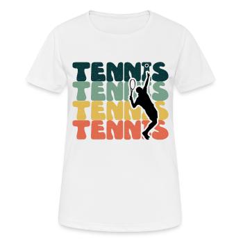 Tennis Tennisspieler Tennisplatz - Frauen T-Shirt atmungsaktiv - Weiß - Vorne - AI Model Female 172 dark (172cm)