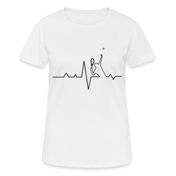 Tennis Tennisspieler Tennisplatz Herzschlag - Frauen T-Shirt atmungsaktiv - Weiß - Vorne - AI Model Female 172 dark (172cm)