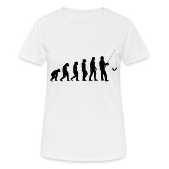 Angeln Angler Fischerei Fischer Evolution - Frauen T-Shirt atmungsaktiv - Weiß - Vorne - AI Model Female 172 dark (172cm)