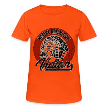 Indien - T-shirt respirant Femme - orange néon - Devant - AI Model Female 172 dark (172cm)