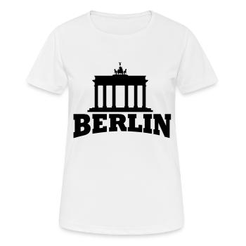 Berlin - Brandenburger Tor - Frauen T-Shirt atmungsaktiv - Weiß - Vorne - AI Model Female 172 dark (172cm)
