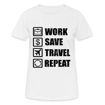 to travel - Women's Breathable T-Shirt - white - Front - AI Model Female 172 dark (172cm)