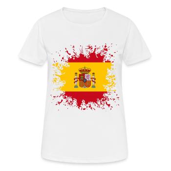 Spanien Flagge Farbspritzer - Frauen T-Shirt atmungsaktiv - Weiß - Vorne - AI Model Female 172 dark (172cm)