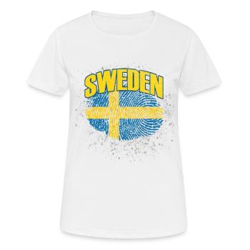Schweden - Frauen T-Shirt atmungsaktiv - Weiß - Vorne - AI Model Female 172 dark (172cm)