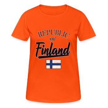 Finland - Women's Breathable T-Shirt - neon orange - Front - AI Model Female 172 dark (172cm)
