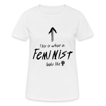 Féminisme féministe féministe - T-shirt respirant Femme - blanc - Devant - AI Model Female 172 dark (172cm)
