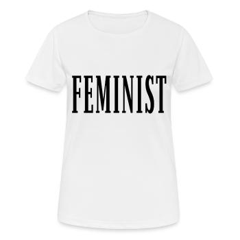 Féminisme féministe féministe - T-shirt respirant Femme - blanc - Devant - AI Model Female 172 dark (172cm)