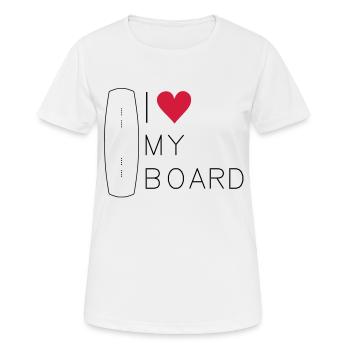 I love my wakeboard, wakeboarder, wakeboarding, - Frauen T-Shirt atmungsaktiv - Weiß - Vorne - AI Model Female 172 dark (172cm)