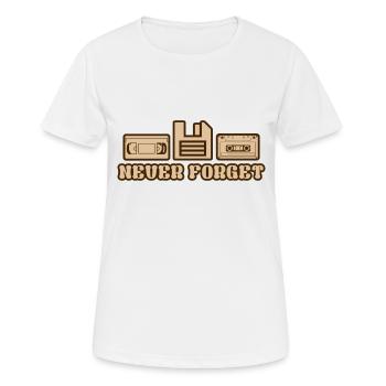 Vergiss nie - Videokassette Diskette Kassette - Frauen T-Shirt atmungsaktiv - Weiß - Vorne - AI Model Female 172 dark (172cm)