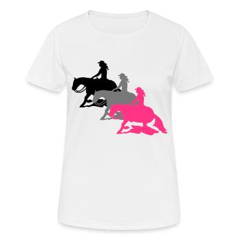 3 Sliding Stop Ladies - Frauen T-Shirt atmungsaktiv - Weiß - Vorne - AI Model Female 172 dark (172cm)