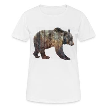 Bär im Wald - Frauen T-Shirt atmungsaktiv - Weiß - Vorne - AI Model Female 172 dark (172cm)