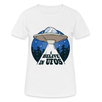 Ufo vaisseau spatial sci fi cadeau dessin animé extraterrestre - T-shirt respirant Femme - blanc - Devant - AI Model Female 172 dark (172cm)