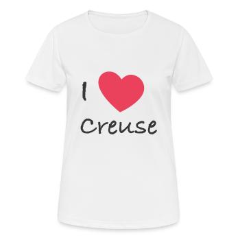 I Love Creuse - T-shirt respirant Femme - blanc - Devant - AI Model Female 172 dark (172cm)