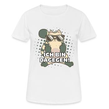 Chat Doigts Moyens Chats J'y Suis - T-shirt respirant Femme - blanc - Devant - AI Model Female 172 dark (172cm)