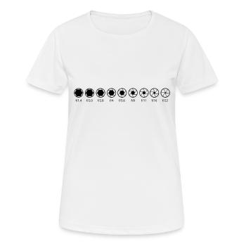 Photographer taking photos photo shoot photography - Women's Breathable T-Shirt - white - Front - AI Model Female 172 dark (172cm)