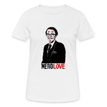 Nerd Geek Computerfreak Love - Frauen T-Shirt atmungsaktiv - Weiß - Vorne - AI Model Female 172 dark (172cm)