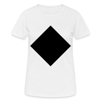 Rectangle cadeau, géométrie surface carré noir - T-shirt respirant Femme - blanc - Devant - AI Model Female 172 dark (172cm)