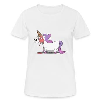 Unicorn, unicorn ice cream in the waffle on the head - Women's Breathable T-Shirt - white - Front - AI Model Female 172 dark (172cm)