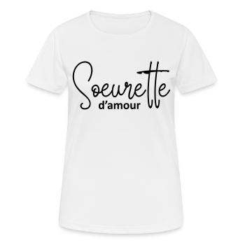 Sisterette d'amour - Women's Breathable T-Shirt - white - Front - AI Model Female 172 dark (172cm)