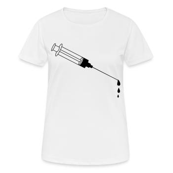 Blood Syringe - Frauen T-Shirt atmungsaktiv - Weiß - Vorne - AI Model Female 172 dark (172cm)